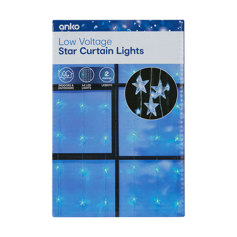Anko Colour Changing Low Voltage Star Curtain Lights/ 64 LEDs 2m Length - TheITmart