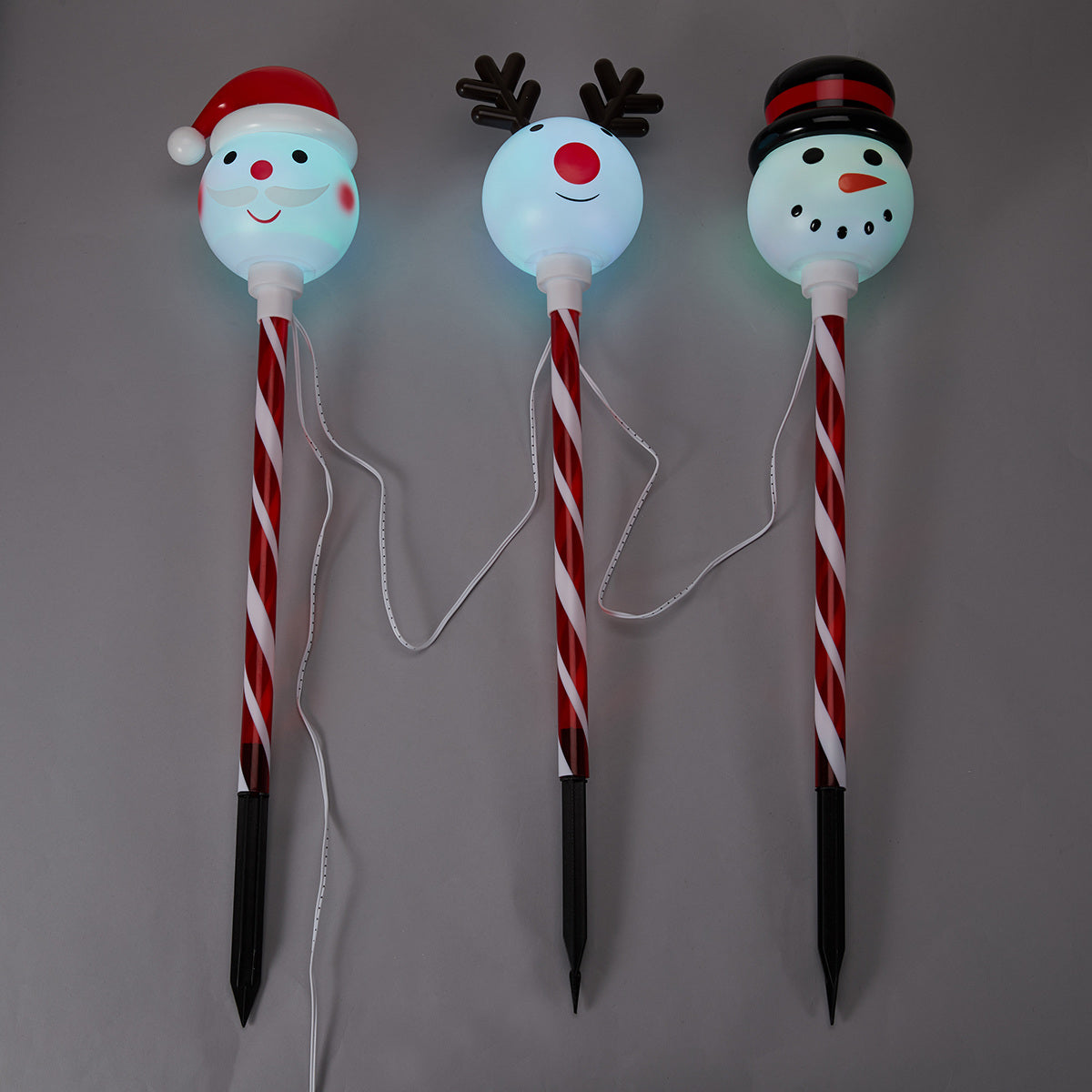 Anko Solar Powered 3 Pack Colour Changing Character Stake Lights