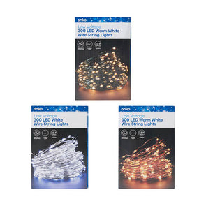 Low Voltage 300 LED White Wire String Lights - Assorted