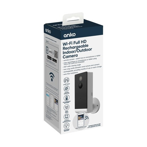 Wi-Fi Full HD Rechargeable Indoor/Outdoor Camera - TheITmart