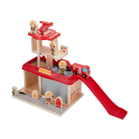 Anko Wooden Fire Station Playset  Ages 3+ Years