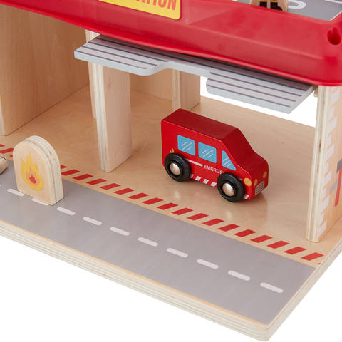 Anko Wooden Fire Station Playset  Ages 3+ Years