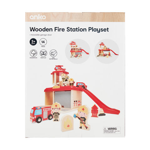Anko Wooden Fire Station Playset  Ages 3+ Years