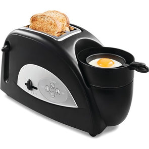 Toaster and Egg Cooker / Black / Wide Slot / Variable Browning Control