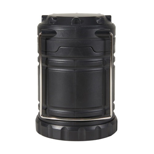 Battery Operated LED Flame Effect Lantern - Black / Ideal for Camping