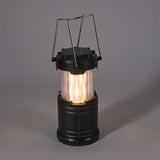Battery Operated LED Flame Effect Lantern - Black / Ideal for Camping