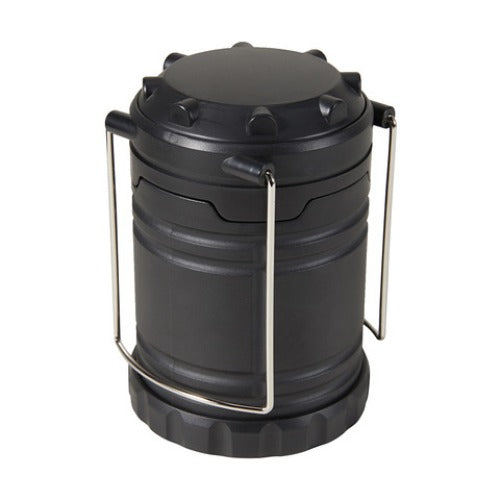 Battery Operated LED Flame Effect Lantern - Black / Ideal for Camping