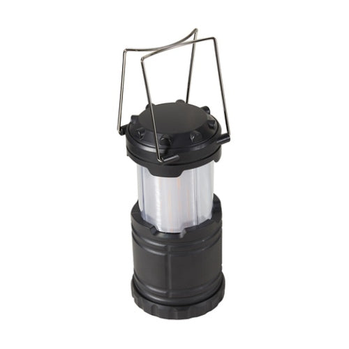 Battery Operated LED Flame Effect Lantern - Black / Ideal for Camping