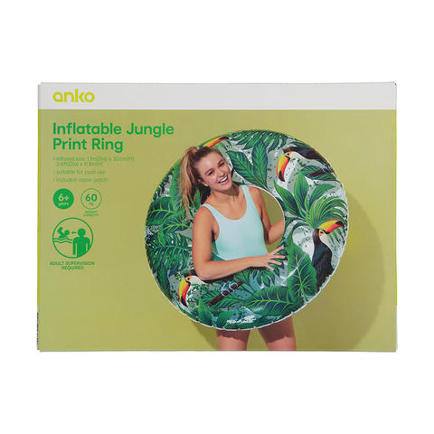 Anko Inflatable Jungle Print Ring Suitable for Ages 6+ Years