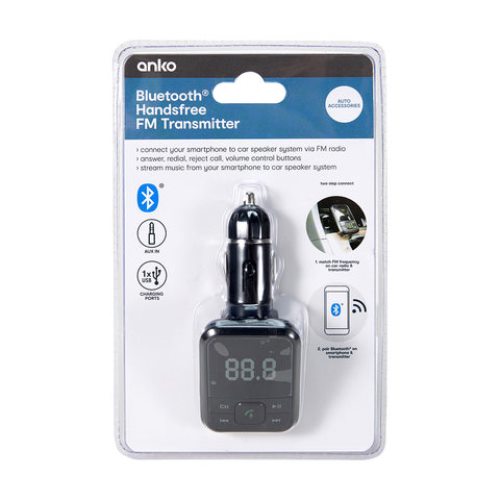 Bluetooth FM Car Transmitter - Black / Aux-in Jack/ Bluetooth Hands-Free