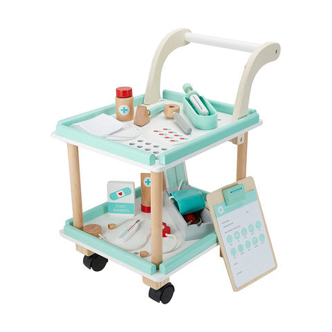 Anko Wooden Doctor Trolley and Accessories - TheITmart