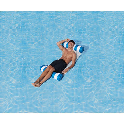 Blue & White Beanbag Pool Hammock/Suitable for Ages 6+ Years