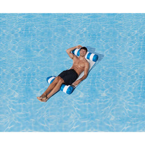 Blue & White Beanbag Pool Hammock/Suitable for Ages 6+ Years