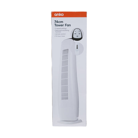 74cm Tower Fan Remote control / Colour White