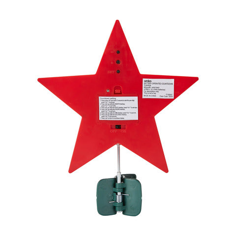 Anko Festive Countdown Star Tree Topper with Digital Display - TheITmart