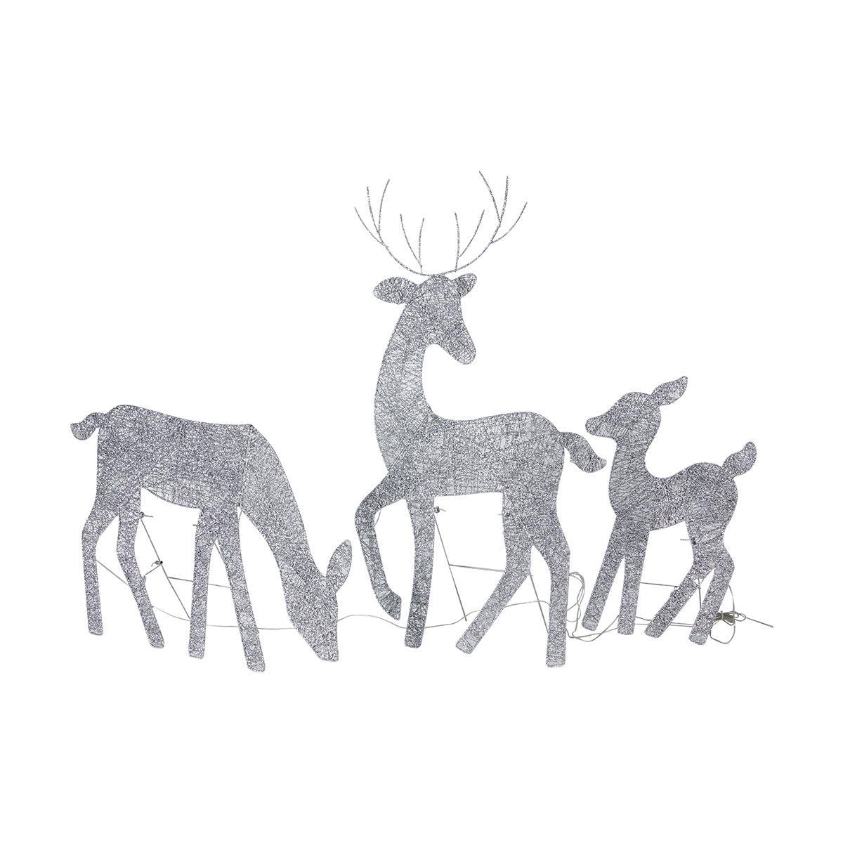 Anko 45 LED Solar Powered 3 Glittered Wire Reindeers - TheITmart