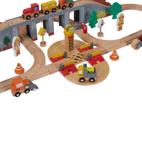 Anko Wooden Construction Train Set / Ages 3+ Years