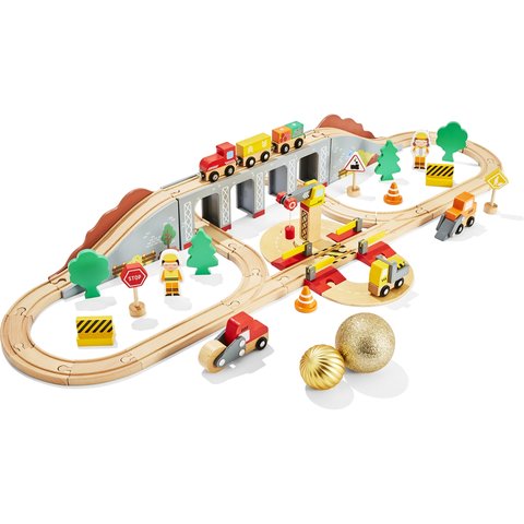 Anko Wooden Construction Train Set / Ages 3+ Years