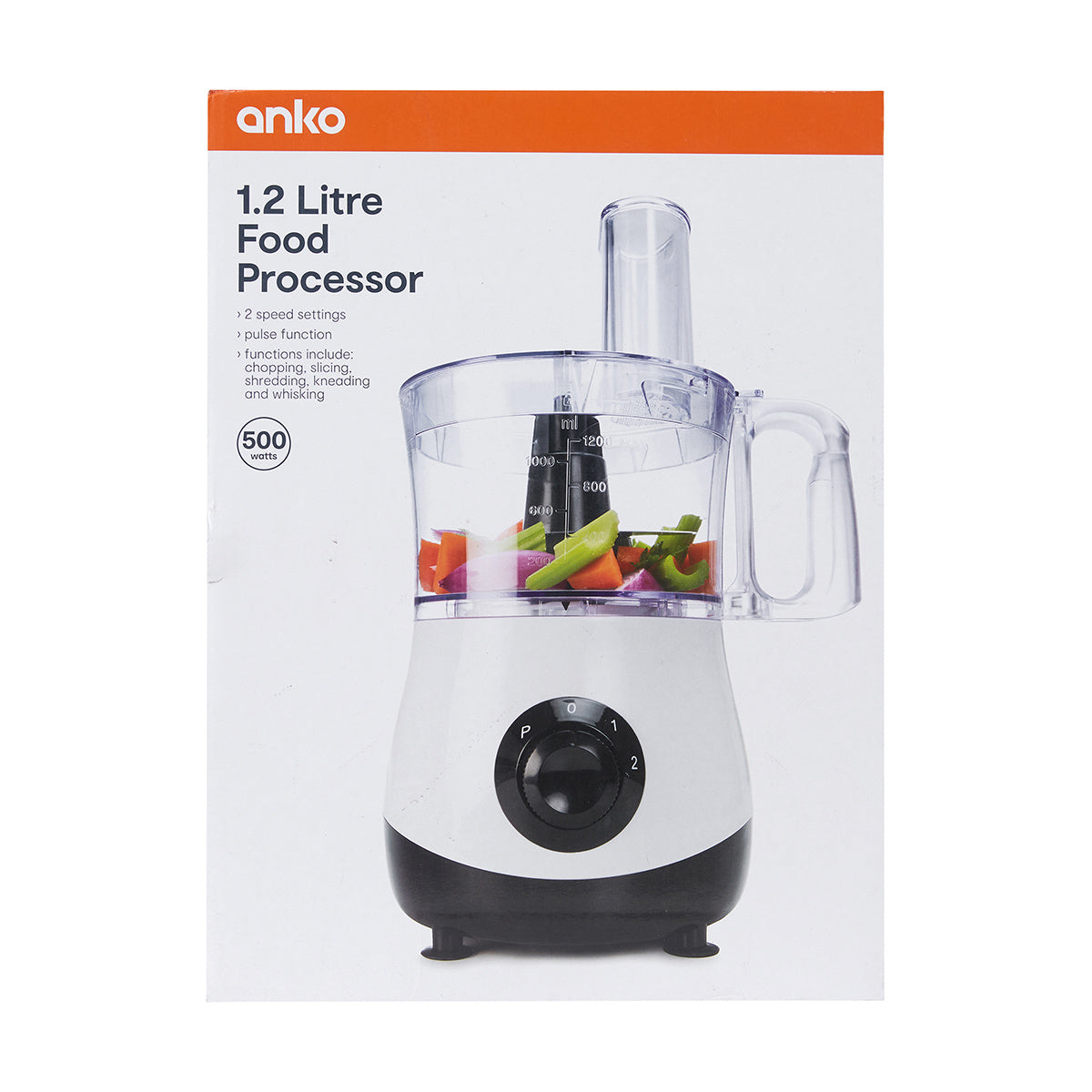 Anko 1.2L Food Processor - 2 Speed Settings