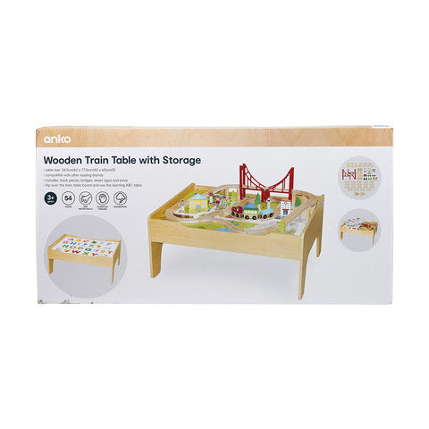 Anko Wooden Train Table with Storage / Ages 3+ Years