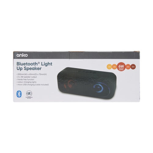 6W Bluetooth Light Up Speaker - Black