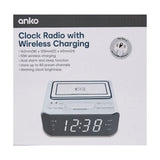 Anko Clock Radio with Wireless Charger - White / Dimming Clock / 40 Preset Channels