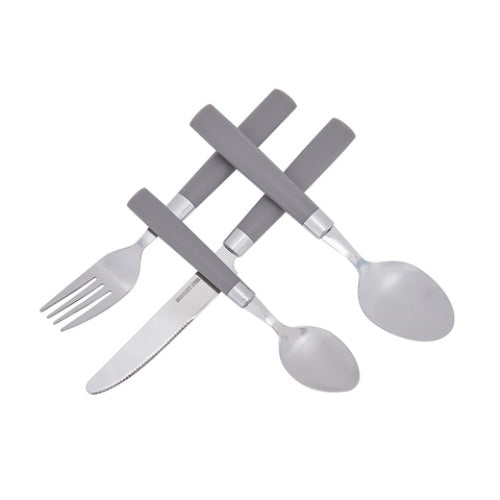16 Piece Camp Cutlery Tool Set with Black Pouch / Ideal for Camping & Travel