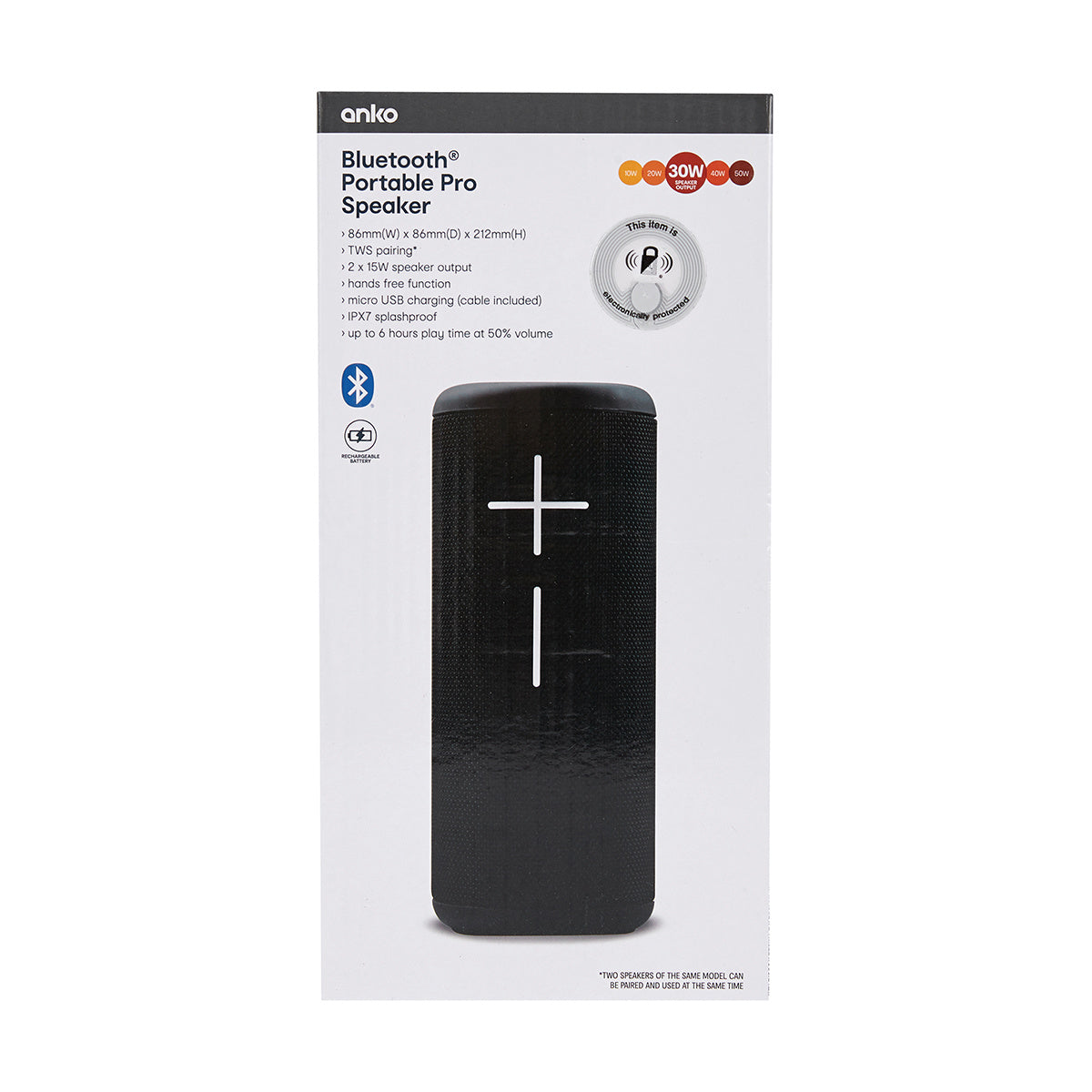 Anko Bluetooth Portable Pro Speaker - Black