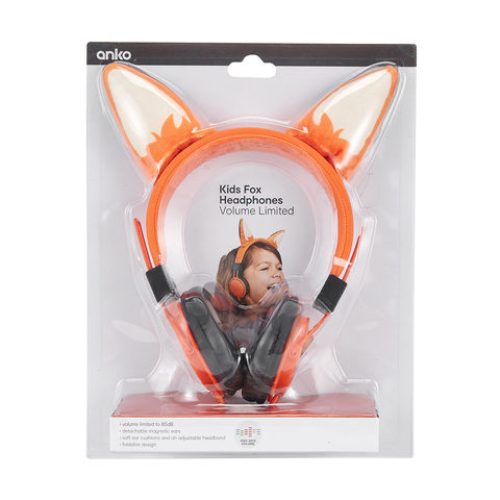 Kids Volume Limited Headphones - Fox / Foldable Design/ Soft Ears Cushions - TheITmart