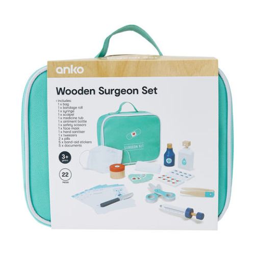 Anko 22 Piece Wooden Surgeon Set /  Suitable for ages: 3+ years