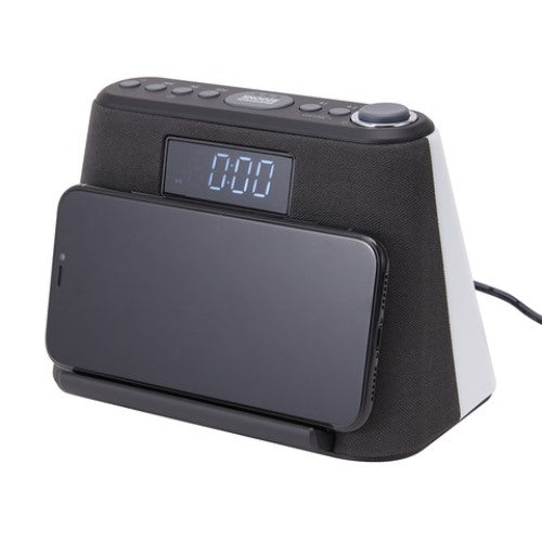 Digital Clock Radio with Wireless Charger - Black / Bluetooth Enabled