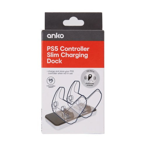 PS5 Controller Slim Charging Dock with 95cm Cable/ Slim Design, Place saving