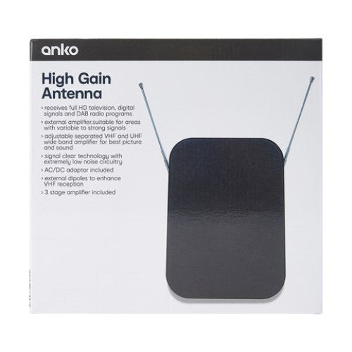 Anko High Gain Antenna / Adjustable separated VHF and UHF Wide Band Amplifier - TheITmart