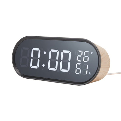 Clock Radio - Wood Look/ Touch Key / Light Sensor/ FM Radio/ Temperature - TheITmart