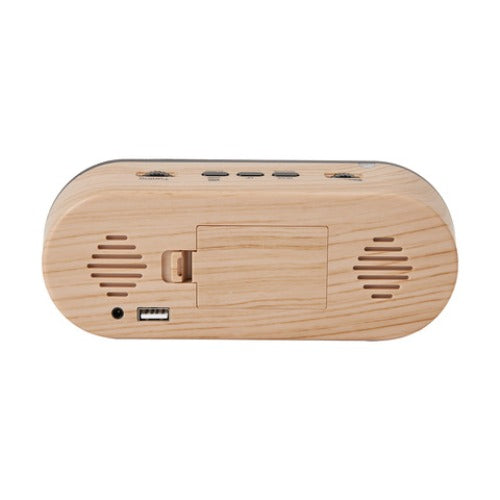 Clock Radio - Wood Look/ Touch Key / Light Sensor/ FM Radio/ Temperature - TheITmart