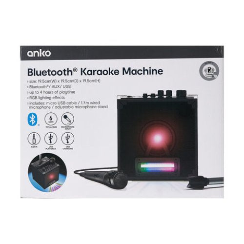 Bluetooth Portable Karaoke Machine - Black /Built-in rechargeable Lithium Battery