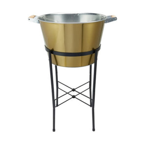 Gold Look Drinks Tub on Stand/ Capacity 20 litres