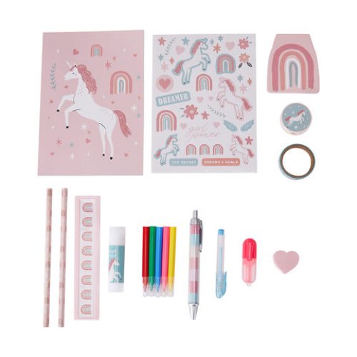 Anko 20 Piece Unicorn Stationery Set - Pink / Suitable for ages: 3+ years