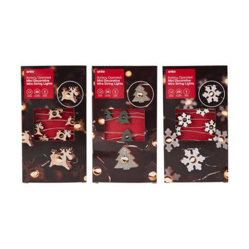 Battery Operated Mini Decorative Wire String Lights - Assorted* / Length 200cm - TheITmart