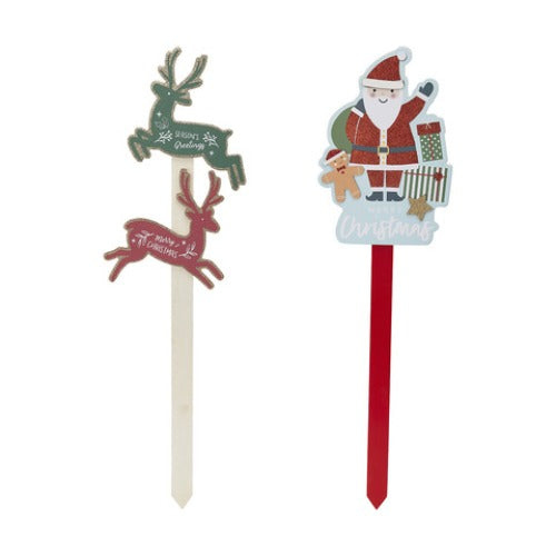 Santa Stop Here Stake - Assorted* /  Multicolour
