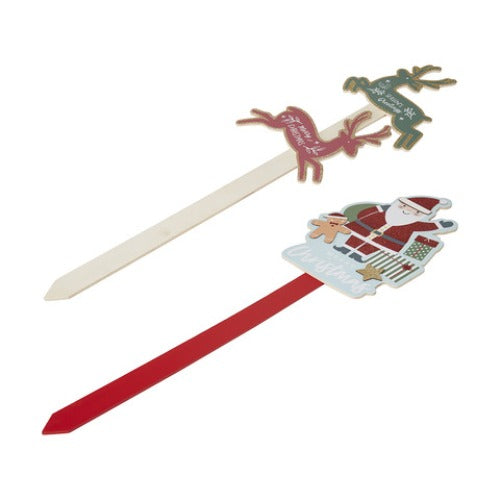 Santa Stop Here Stake - Assorted* /  Multicolour