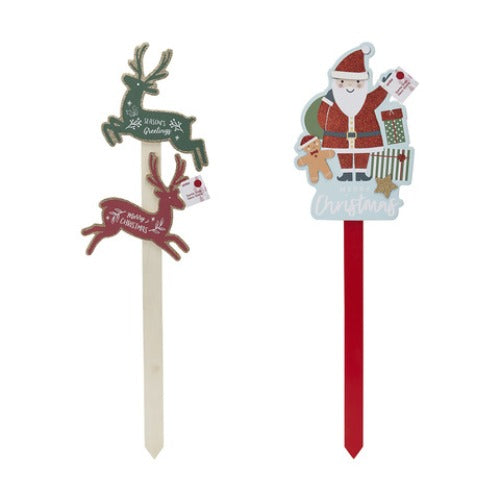 Santa Stop Here Stake - Assorted* /  Multicolour