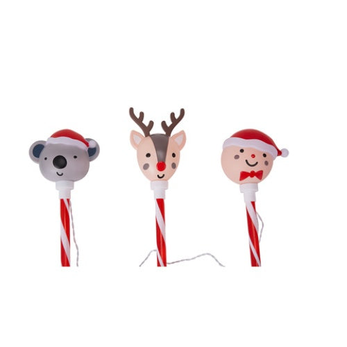 3 Pack Solar Powered Colour Changing Character Stake Lights