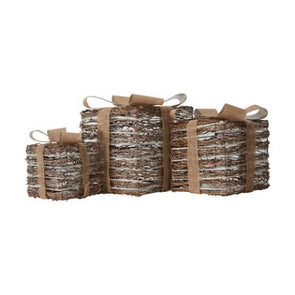 Battery Operated Light Up Gift Boxes - 3 Pack / Warm White LEDs