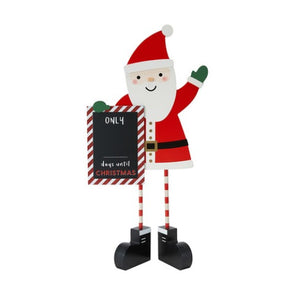 Festive Christmas Countdown Novelty Santa Sign - Multicolour