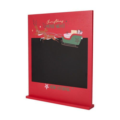 Christmas Festive Movie Board with Chalk - Red & Black