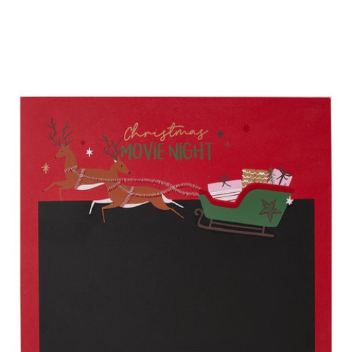 Christmas Festive Movie Board with Chalk - Red & Black