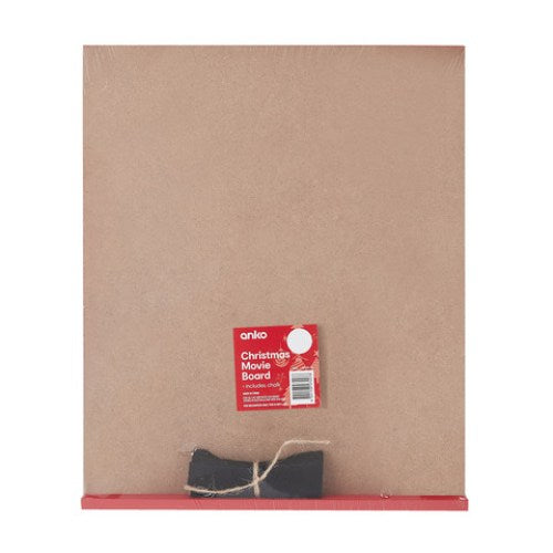 Christmas Festive Movie Board with Chalk - Red & Black