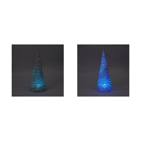 Light Up Glitter Christmas Tree - Assorted* / Gold or Silver Colour
