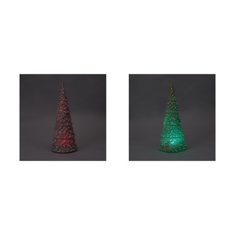 Light Up Glitter Christmas Tree - Assorted* / Gold or Silver Colour